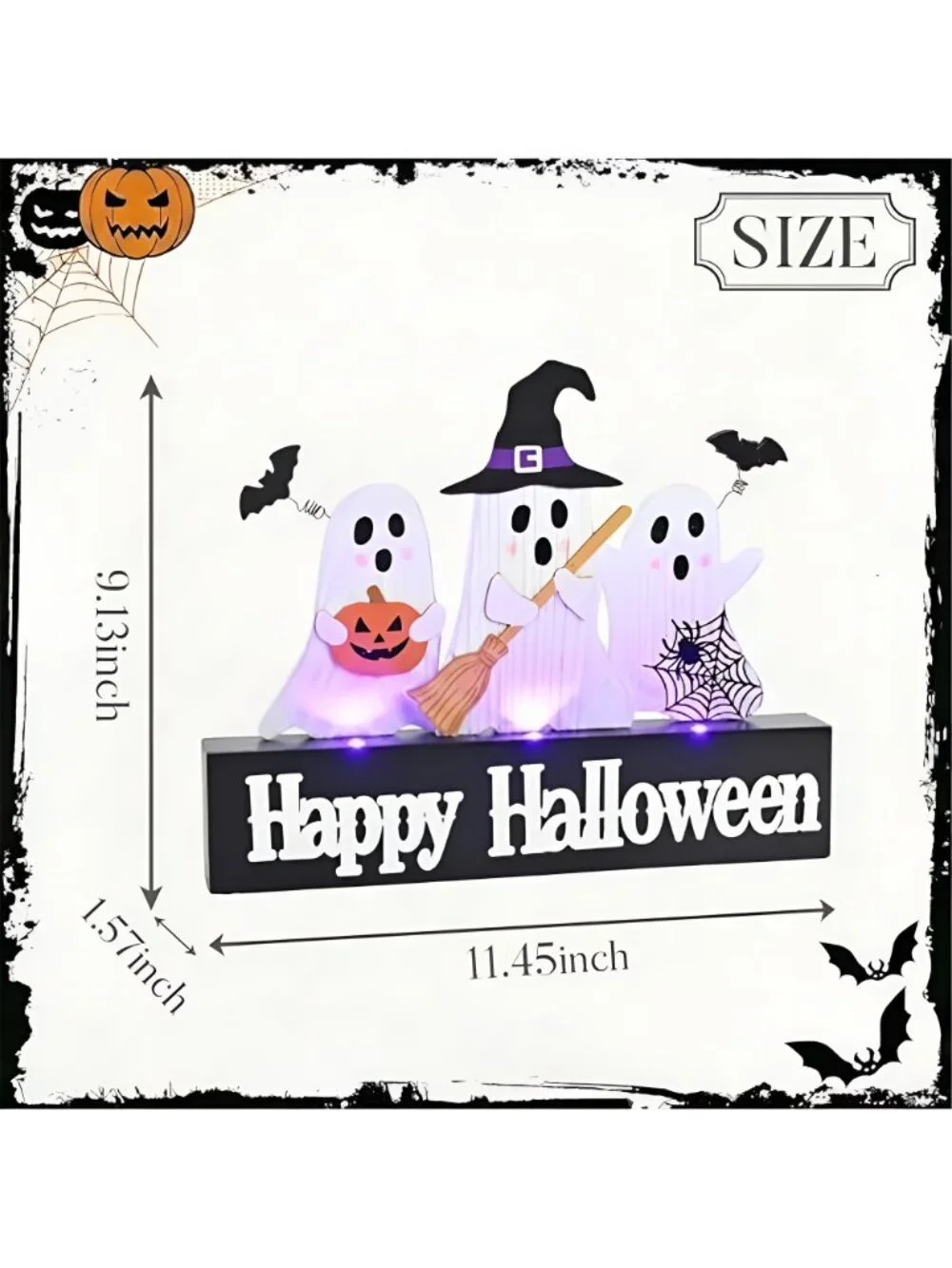 Valery Madelyn Halloween Decorations with Purple LED Lights, Lighted Halloween